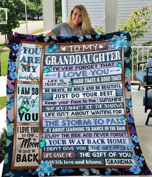 To My Granddaughter Never Forget That I Love You Grandma Fleece Blanket