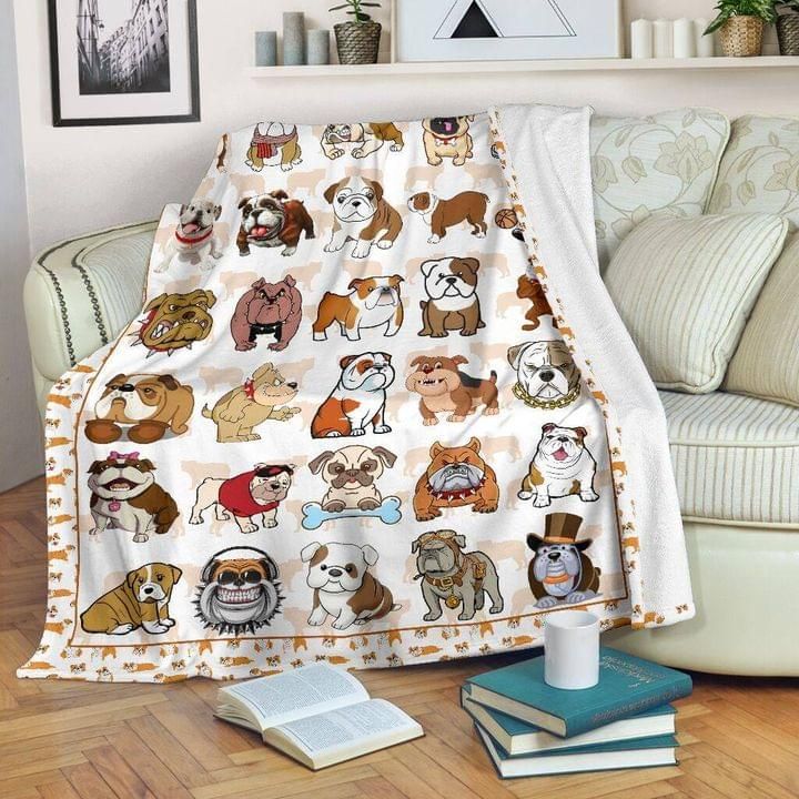Boxer Dogs Cartoon Funny Pattern Fleece Blanket