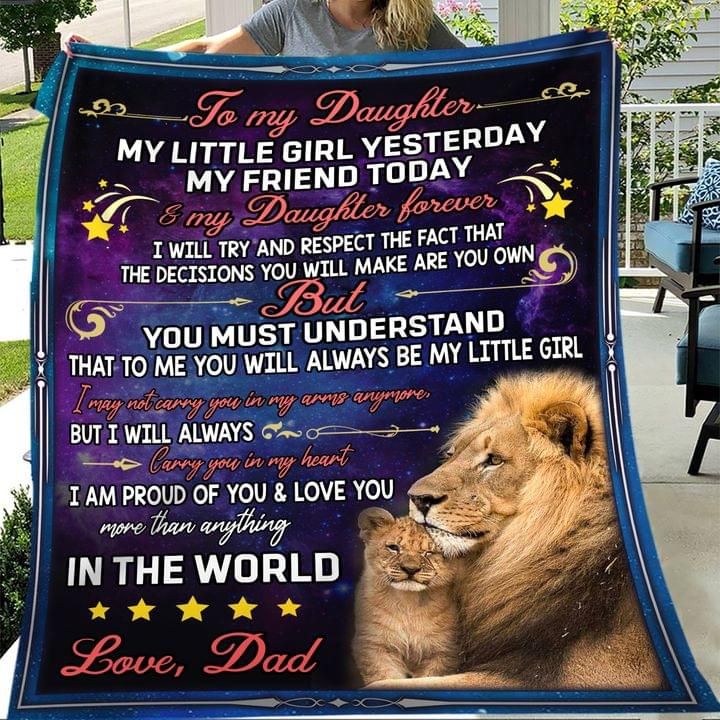 Gifts For Daughter From Dad To My Daughter Lion Fleece Blanket