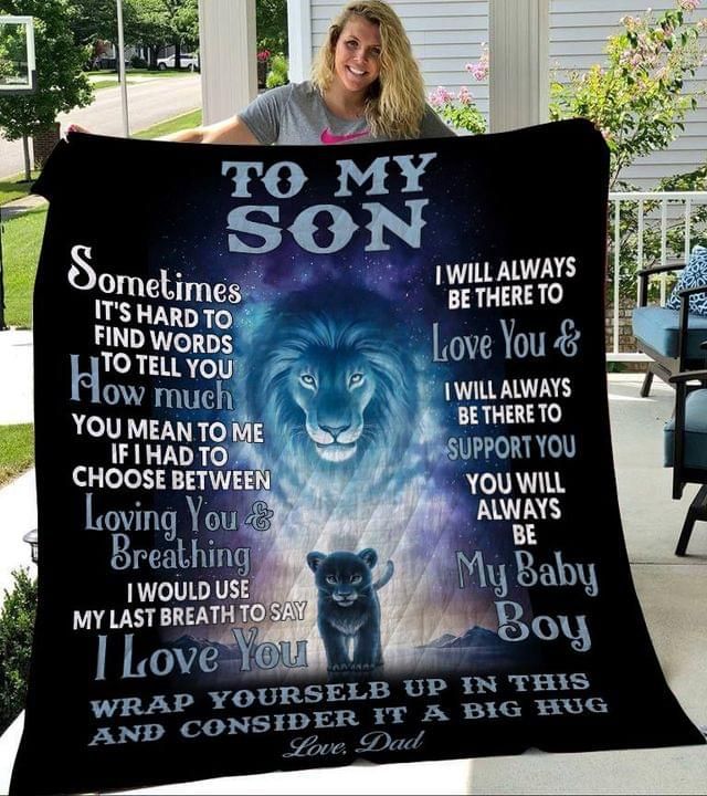 Gifts For Son From Dad To My Son Lion Quilt