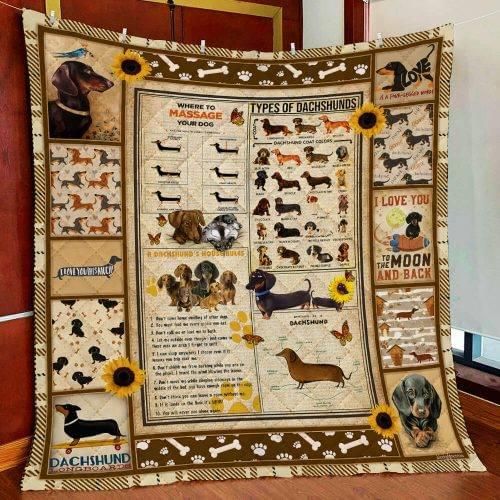 Where To Massage Your Dogs Types Of Dachshunds Sunflowers Quilt