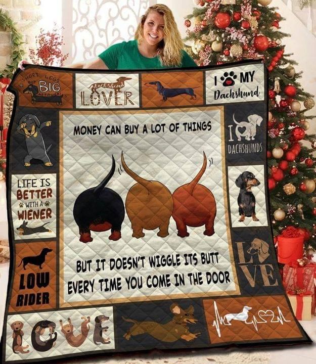 Money Can Buy A Lot Of Things But It Doesn't Wiggle Dachshund Quilt