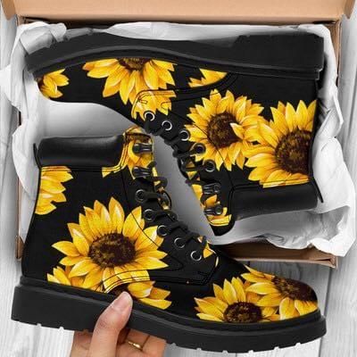 Sunflowers Printed On Classic Boots Shoes