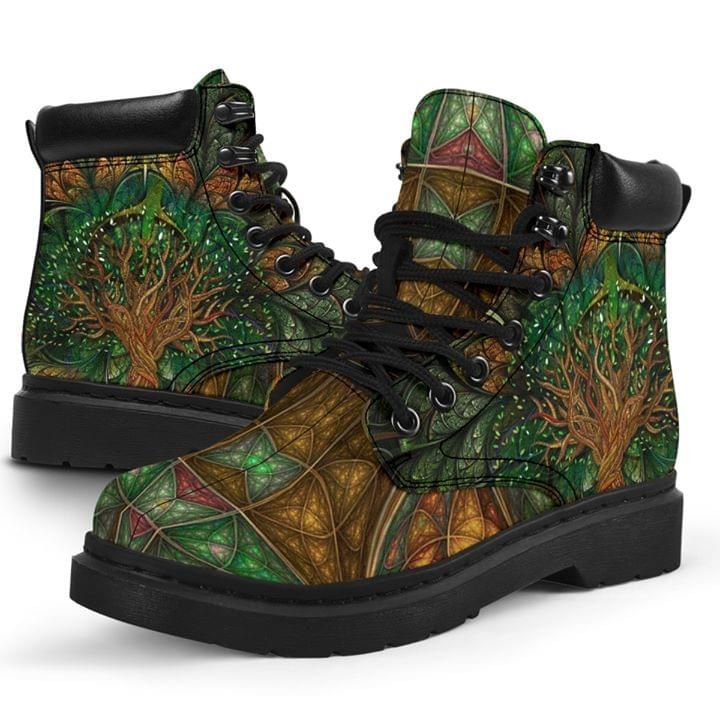 Tree Spirit World Irish Printed On Classic Boots Shoes