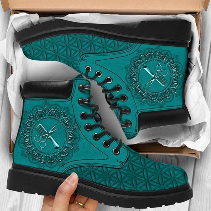 Hairstylist Printed On Teal Classic Boots Shoes PANCBO0028