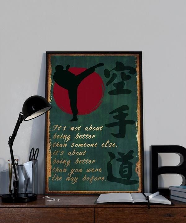 Its Not About Being Better Than Someone Else Karate Vertical Poster