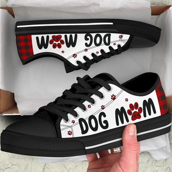 Dog Mom Paw Printed On Low Top Shoes PANLTS0077