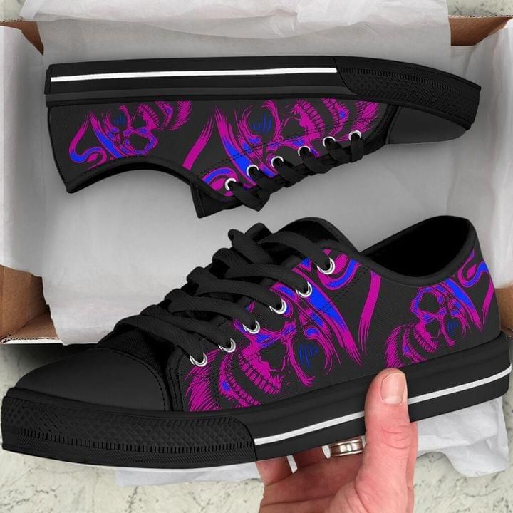 Colorful Skull Low Top  Shoes