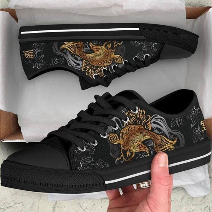 Gold Koi Fish Low Top Shoes