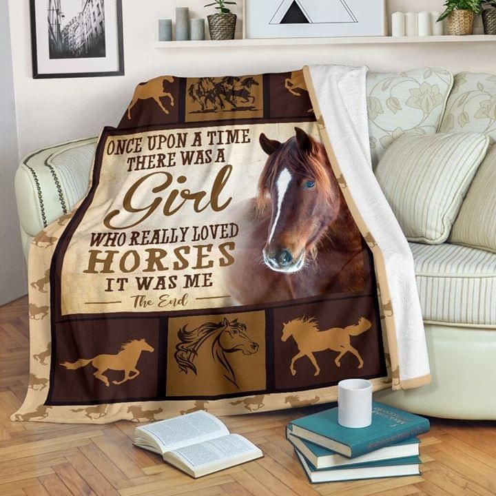 Once Upon A Time There Was A Girl Who Really Loved Horses Fleece Blanket