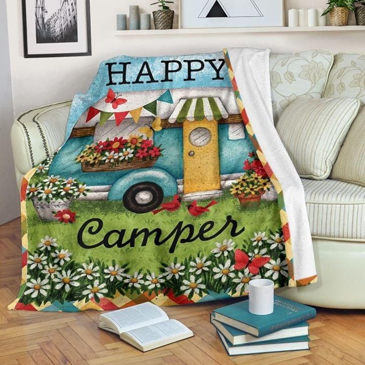Happy Camper Fleece Blanket