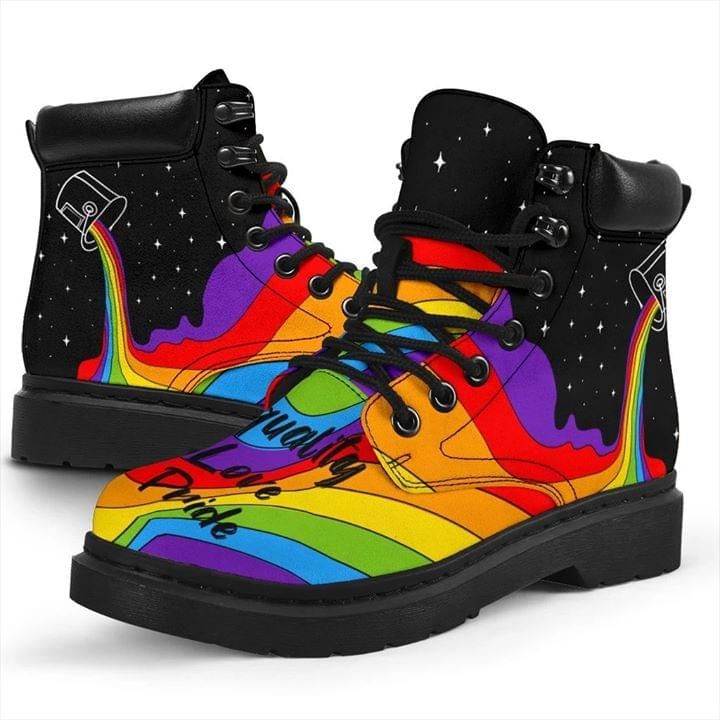 Quality Love Pride Colorful LGBT Classic Boots Shoes PANCBO0014