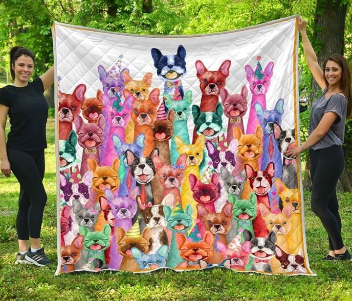 Color Boxer Dogs Funny Quilt