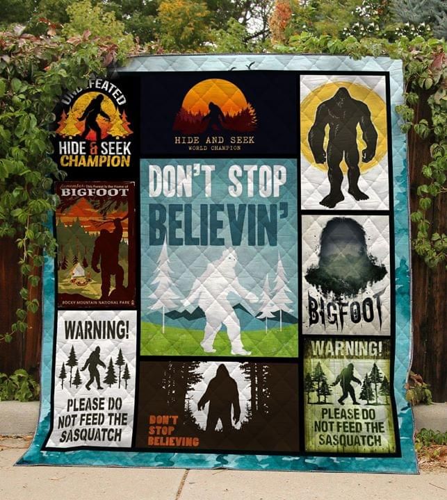 Hide And Seek Dont Stop Believin Bigfoot Quilt