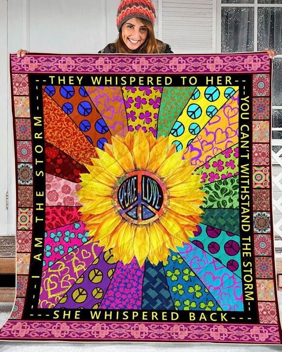 They Whispered To Her She Whispered Back Hippie Flower Quilt