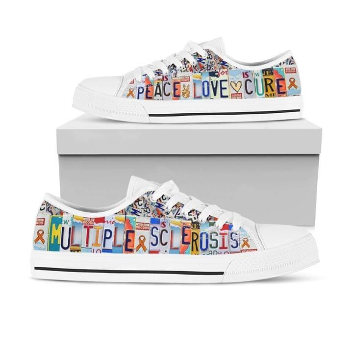 Peace Love Cure Multiple Sclerosis Low Top Shoes