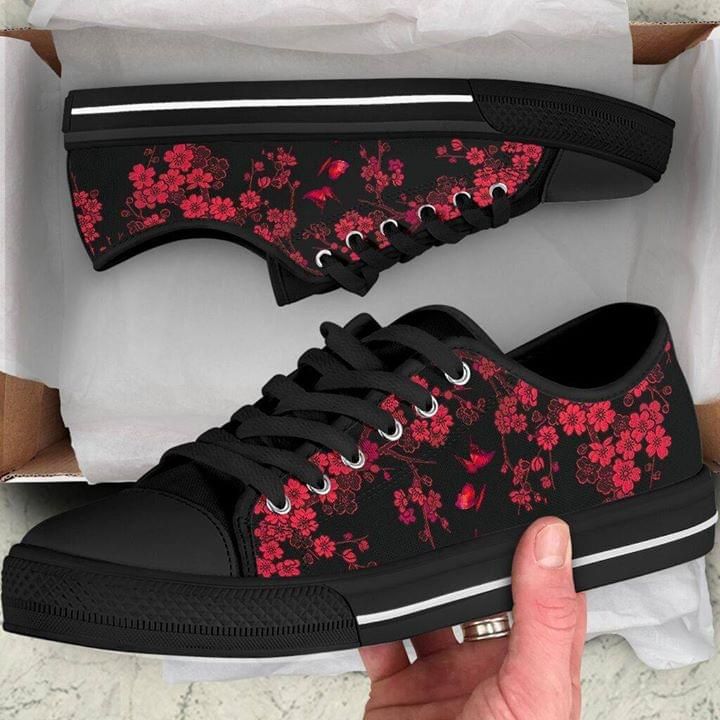 Butterfly Flowers Low Top Shoes