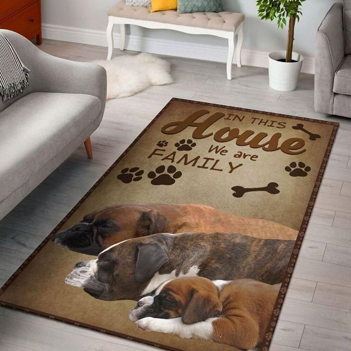 In This House We Are Family Boxer Rug