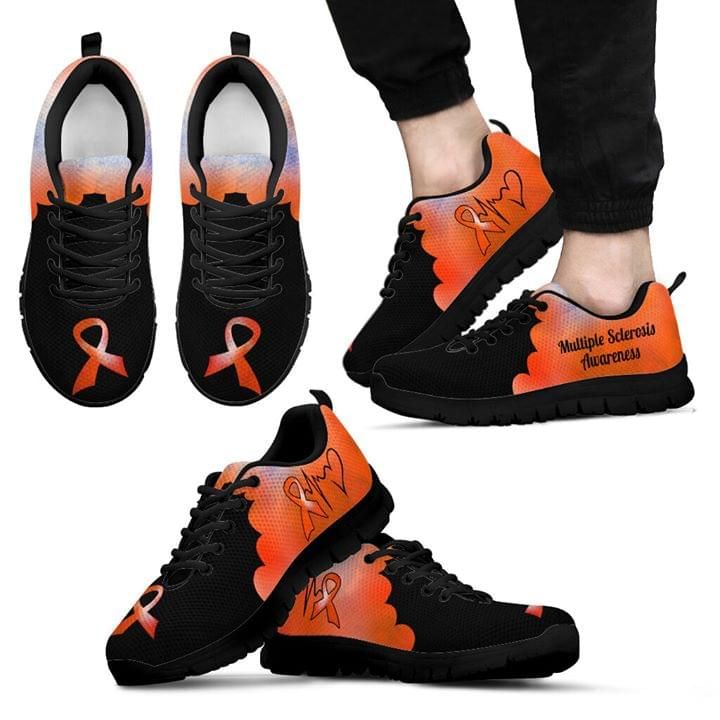Multiple Sclerosis Awareness Heartbeat Sneaker Shoes