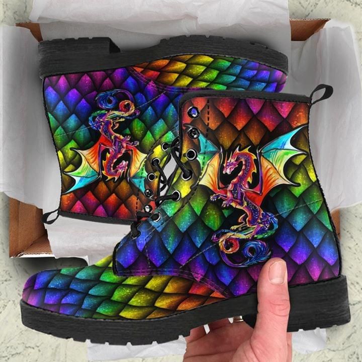 Dragon Color Leather Boot Shoes