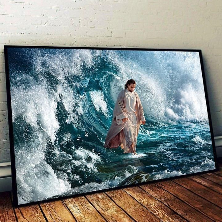 Jesus On The Ocean Christian Horizontal Poster
