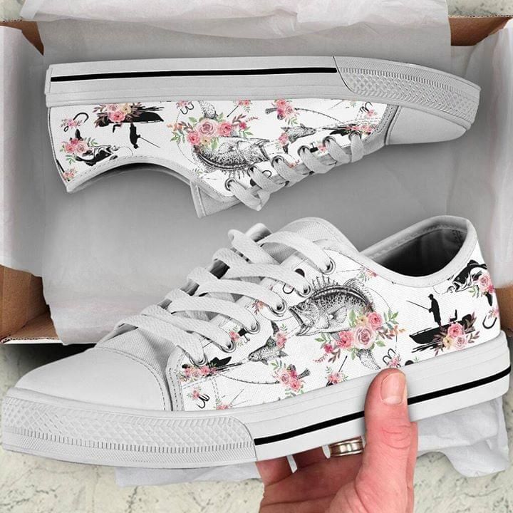 Fishing Flowers Low Top Shoes PANLTS0002