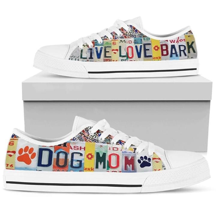 Live Love Bark Dog Mom Low Top Shoes