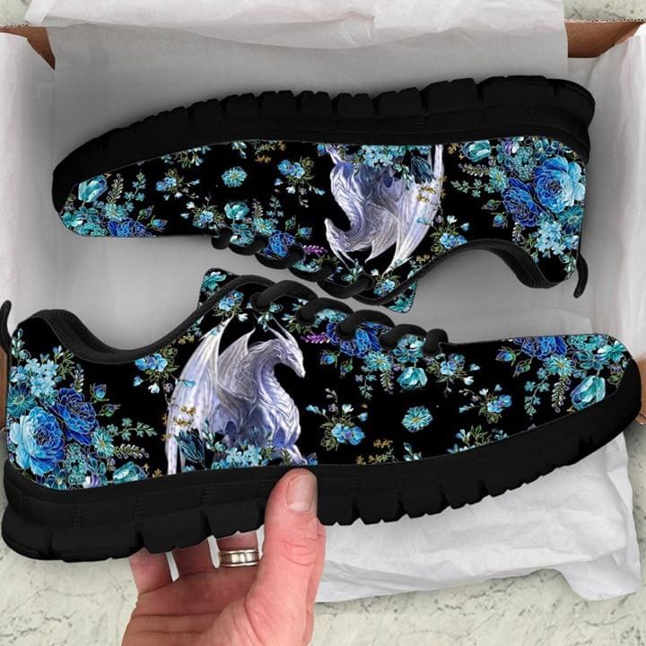 White Dragon Flowers Sneaker Shoes PANSNE0027