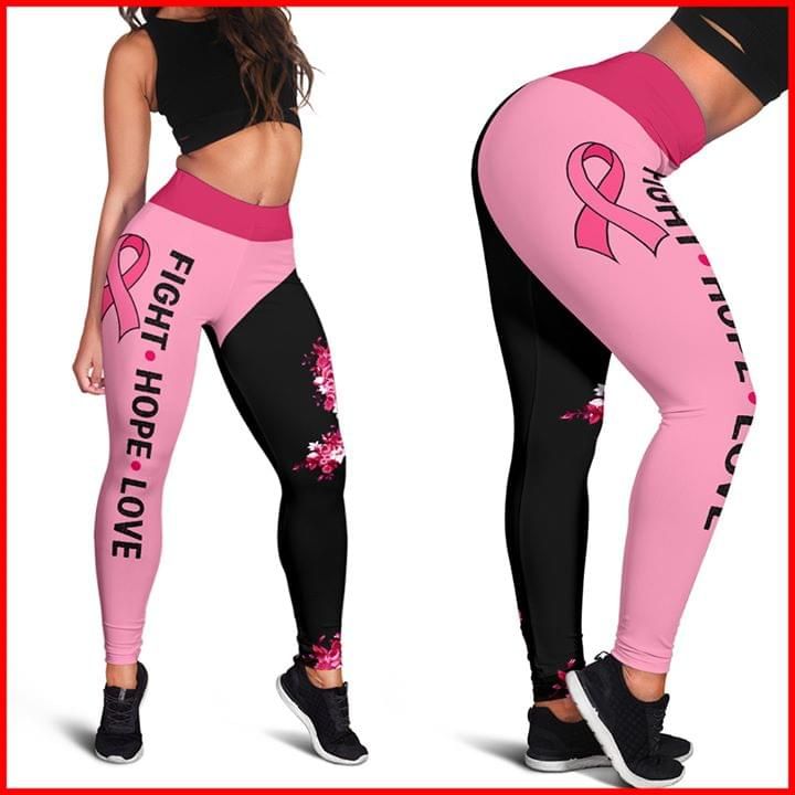 Fight Hope Love Breast Cancer Pink And Black Legging PAN3LG0004