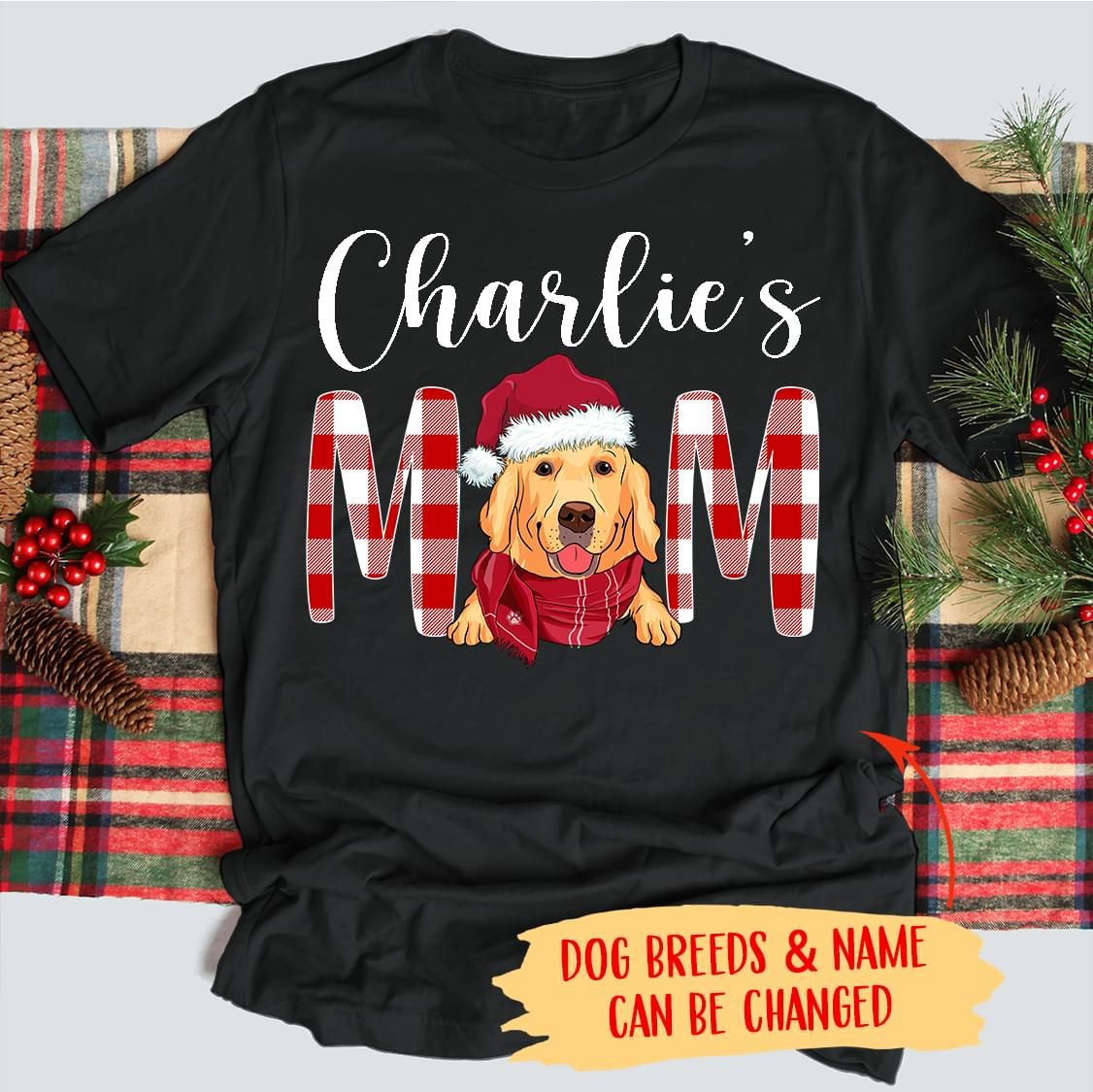 Personalized Mom Dog Gift For Christmas Custom T-shirt
