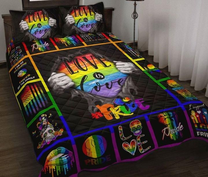 Love Is Love Pride Rainbow LGBT Quilt Set