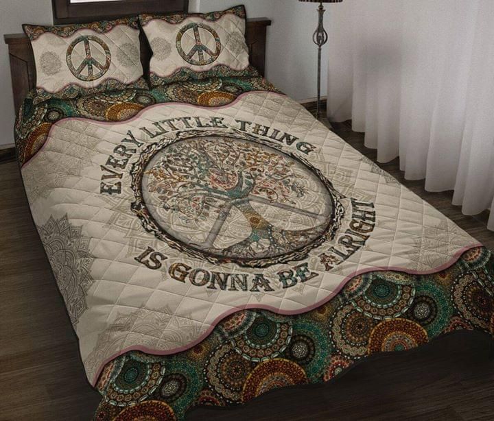 Every Little Thing Is Gonna Be Alright Mandala Hippie Quilt Set PANQBS0061