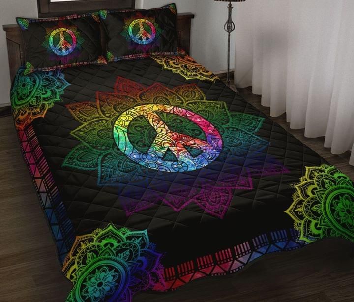 Hippie Color Mandala Quilt Set