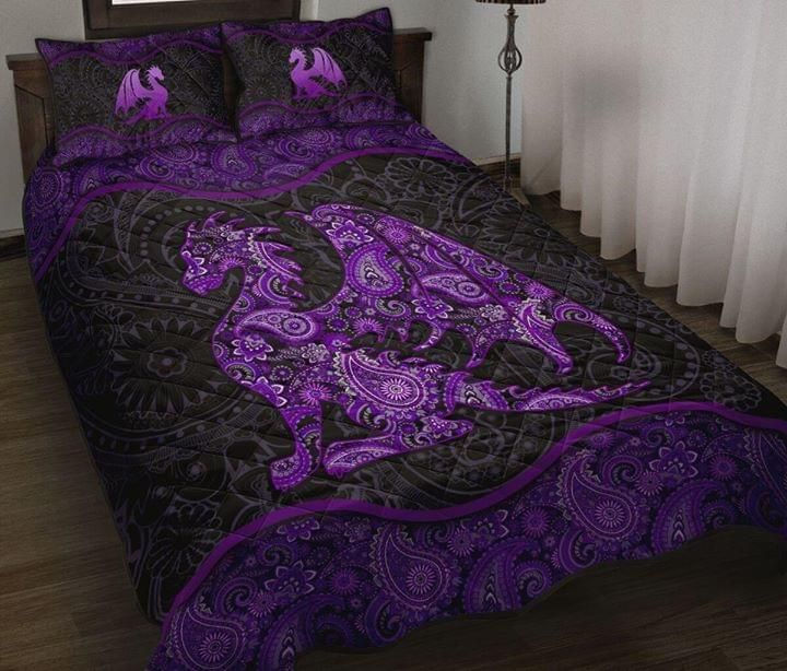 Dragon Mandala Purpler Quilt Set