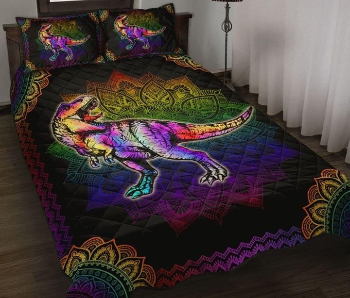 Dinorsaur T Rex Color Mandala Quilt Set