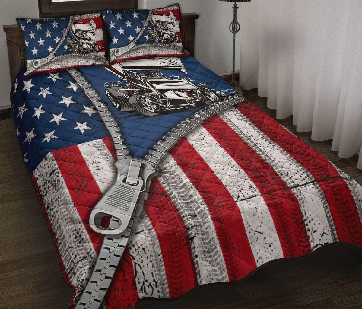 Non Wing Sprint Car American Quilt Set