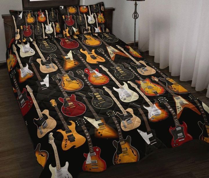 Electric Guitars Pattern Quilt Set