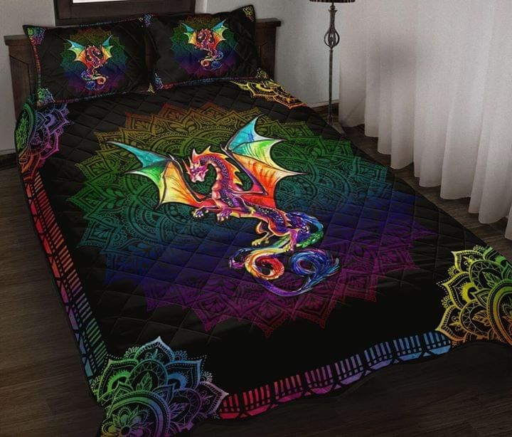 Color Dragon Mandala Quilt Set