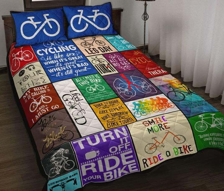 Cycling Is Like Sex When Its Great Leg Day Smile More Quilt Set