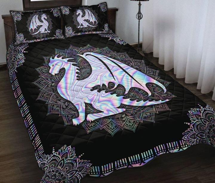 Dragon Mandala Black Quilt Set