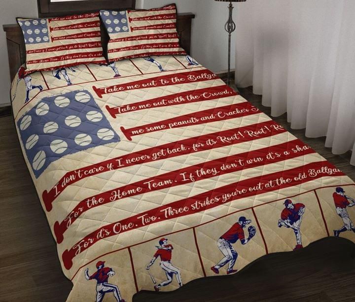 Take Me Out With The Ballgame Me Some Peanuts Baseball Quilt Set
