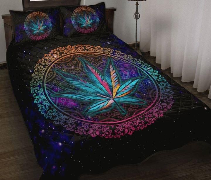 Weed Leaf Floral Galaxy Quilt Set PANQBS0093