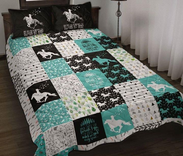 And Into The Forest I Go To Lose My Mind Find My Soul Horse Quilt Set