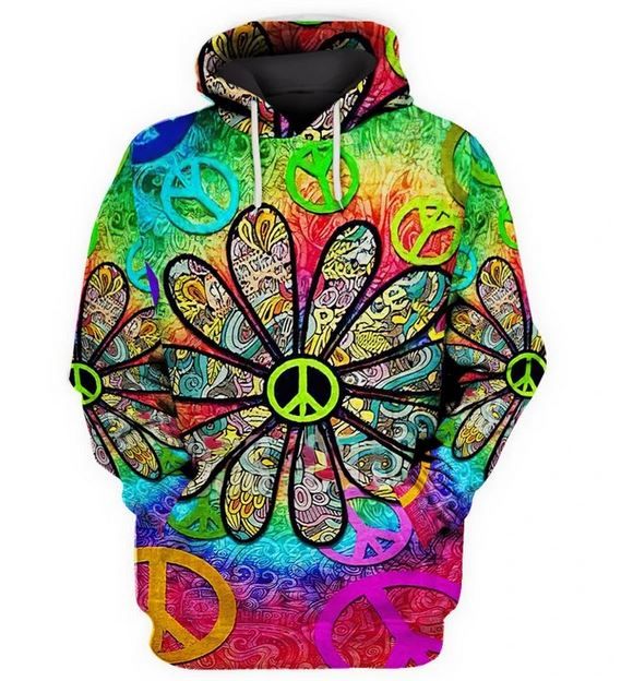 Flower Hippie Color 3D Hoodie