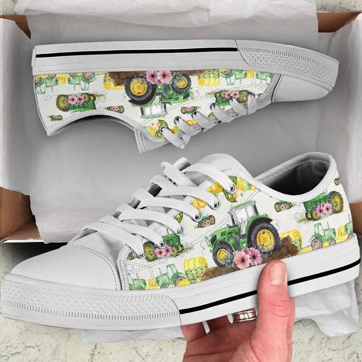 Tractor Pattern Garden Low Top Shoes