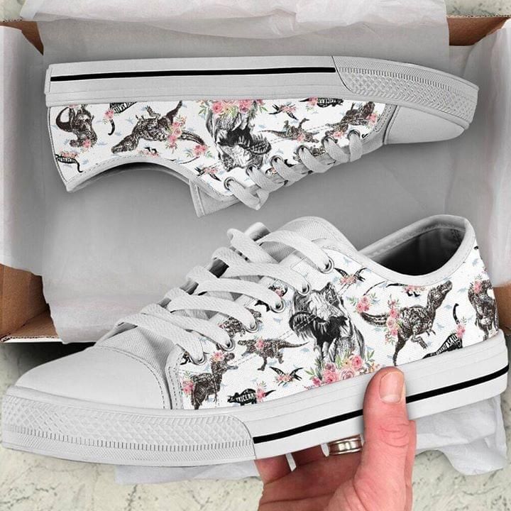 Type Of Dinosaurs Flowers Low Top Shoes PANLTS0088