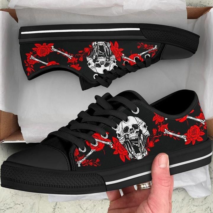 Skeleton Roses Low Top Shoes