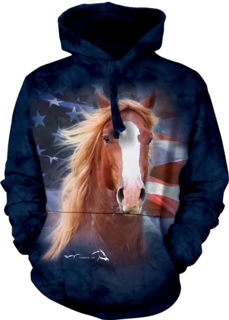 Horse American Flag Hoodie