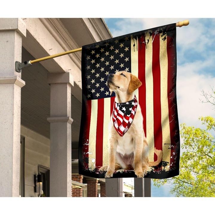 Labrador Dog American Flag