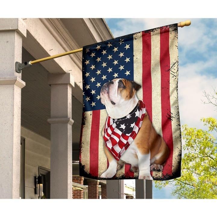 Bulldog American Flag PANFLAG0003